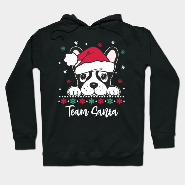 Team Santa Christmas Frenchie Hoodie by FloraLi